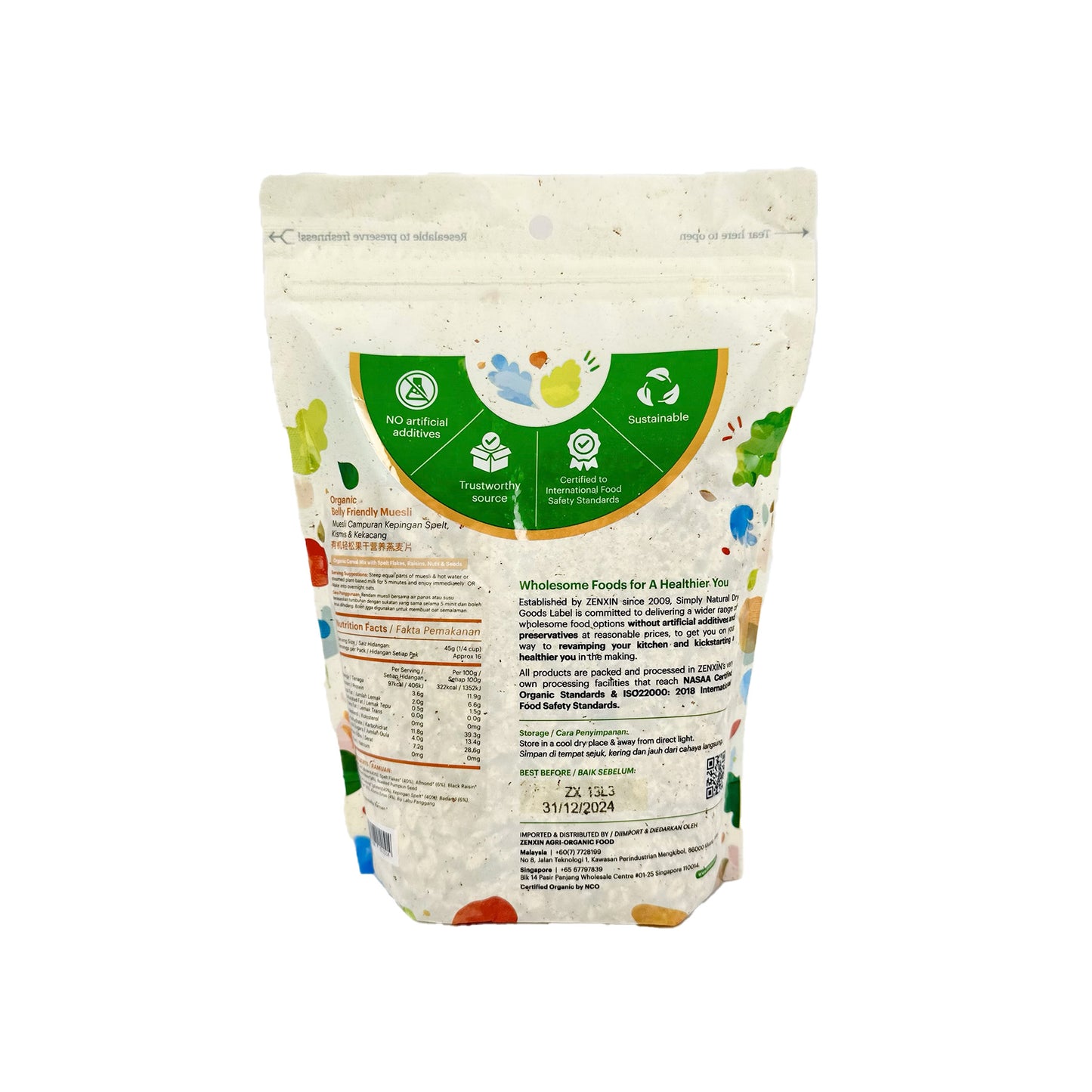 Organic Belly Friendly Muesli Oats 500g