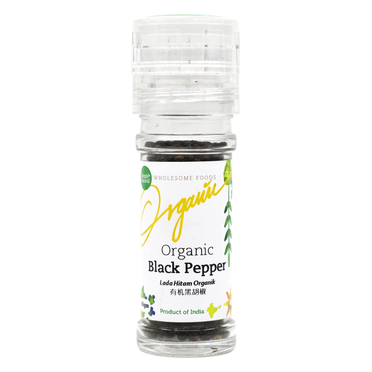 Organic Black Pepper Whole 40g