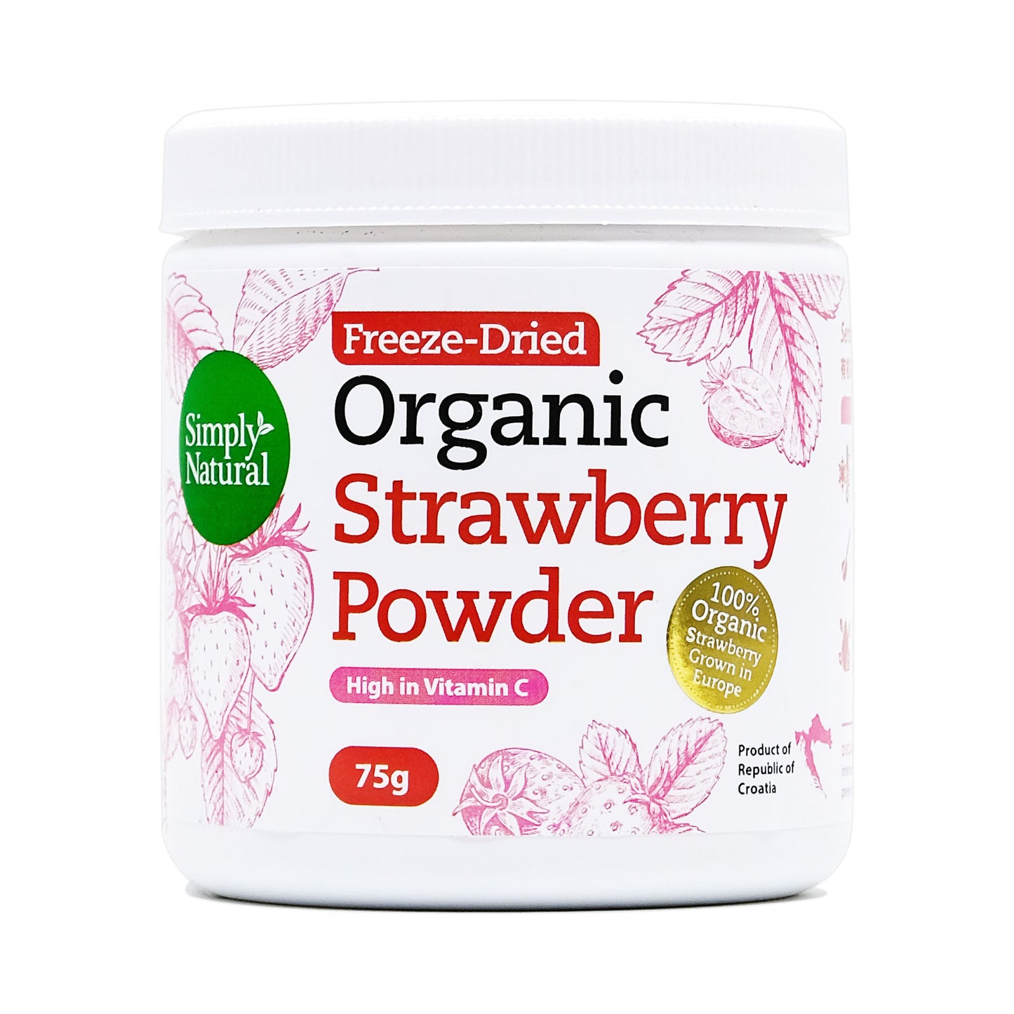 Organic Freeze Dried Strawberry Powder 75g