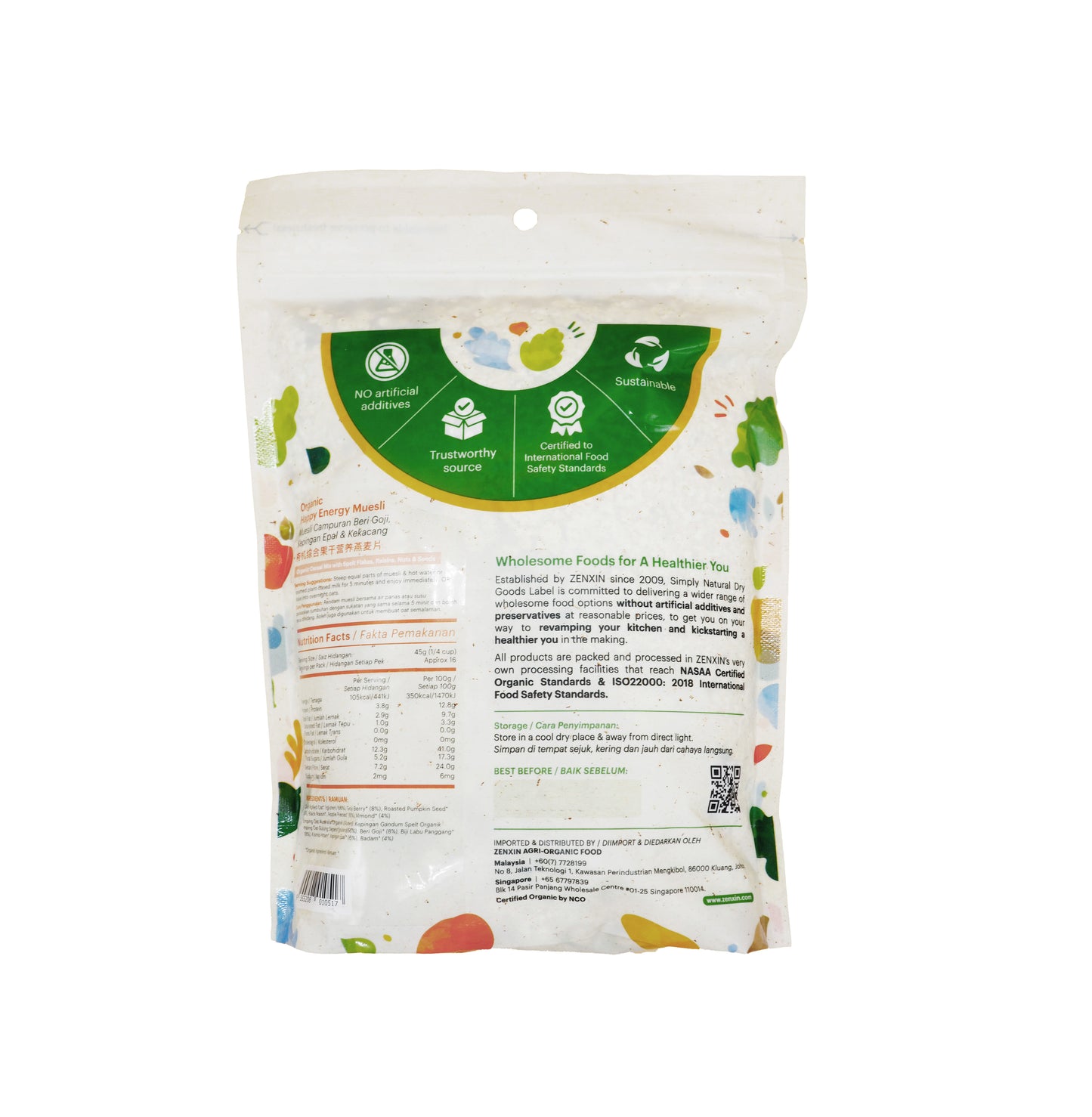 Organic Happy Energy Muesli Oats 500g