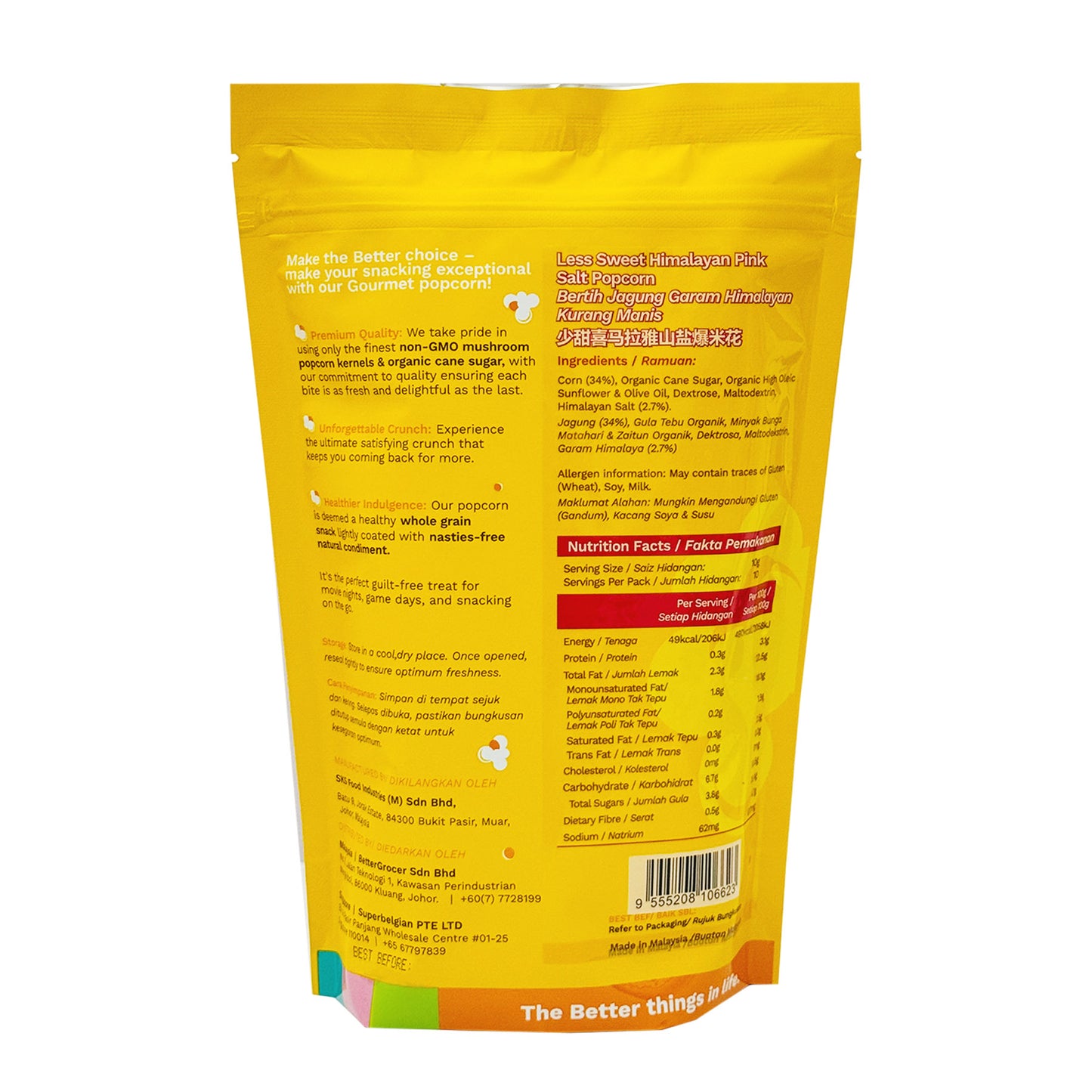 BG Better Less Sweet Himalayan Salt Popcorn 100g