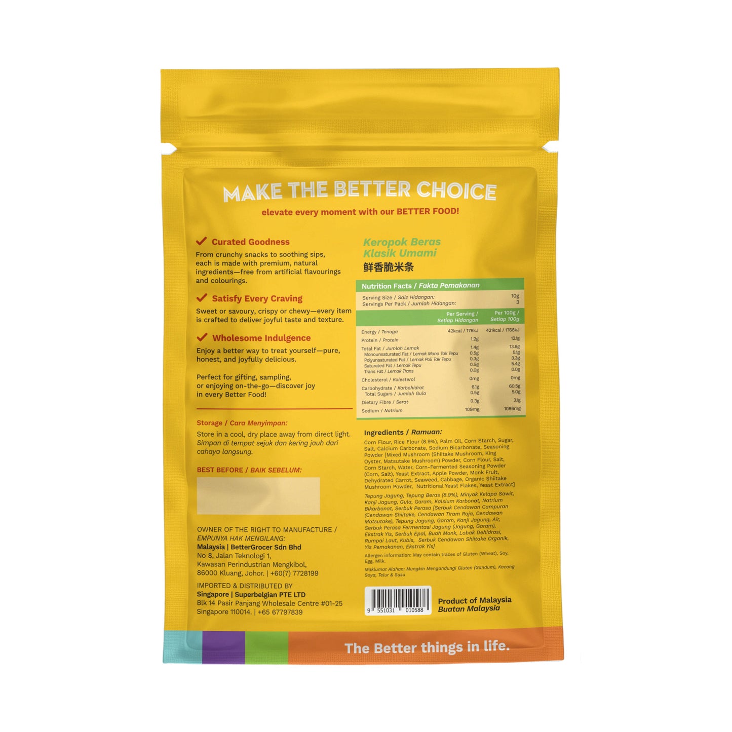 BG Classic Umami Penne Cracker  30g Small Pack