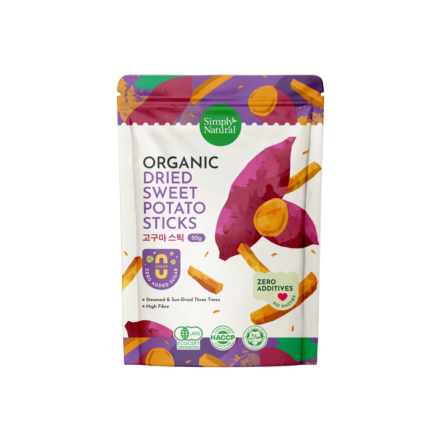 Organic Dried Sweet Potato Stick 50g