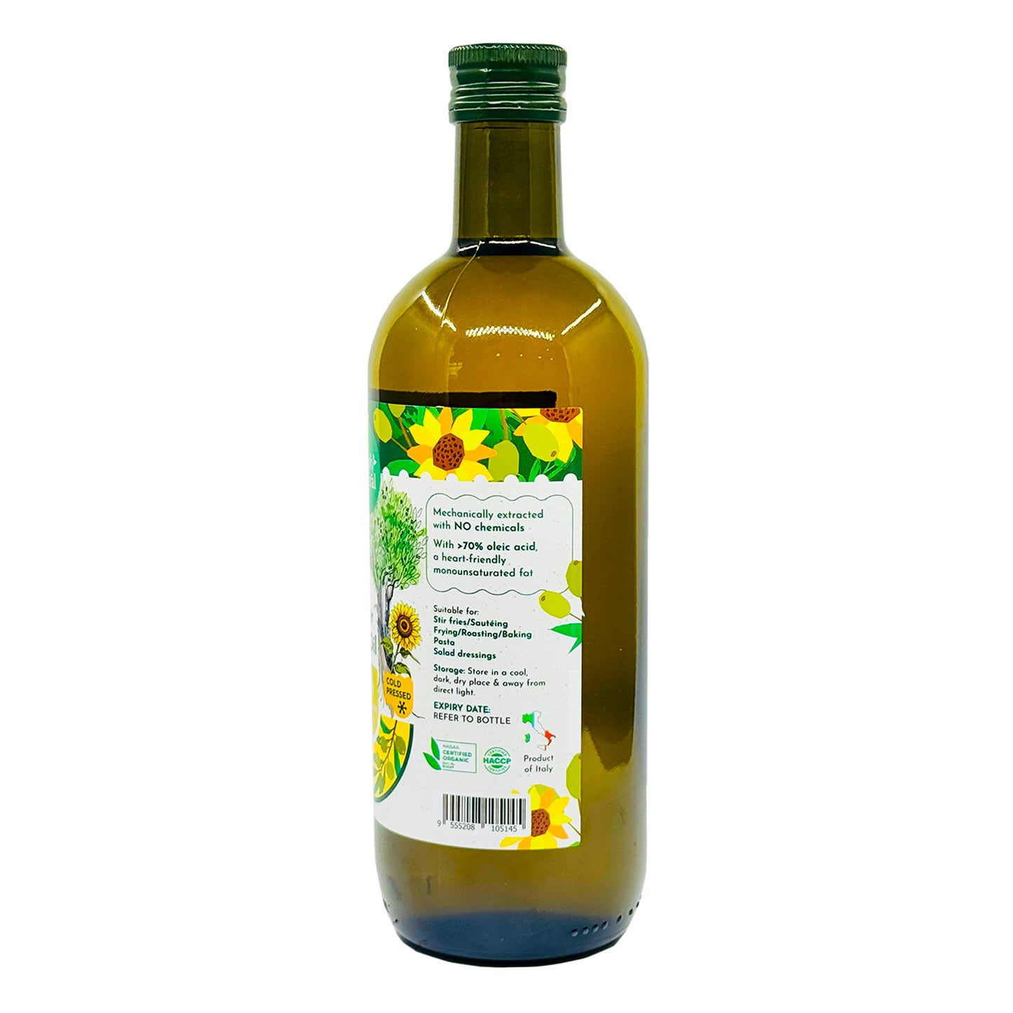 Cold Press Organic High Oleic Sunflower Olive Oil 1L