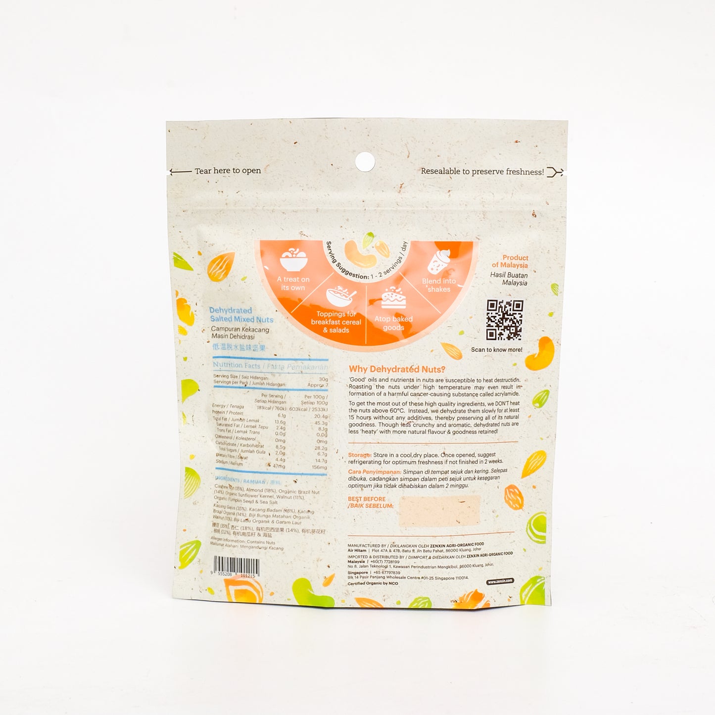 Dehydrated Salted Mixed Nut 220g