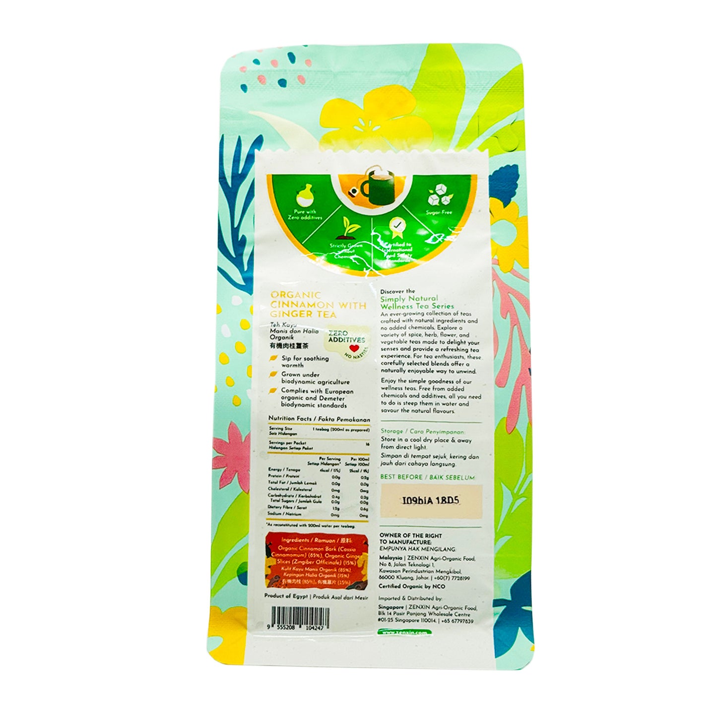 Organic Cinnamon With Ginger Tea 2gx16s