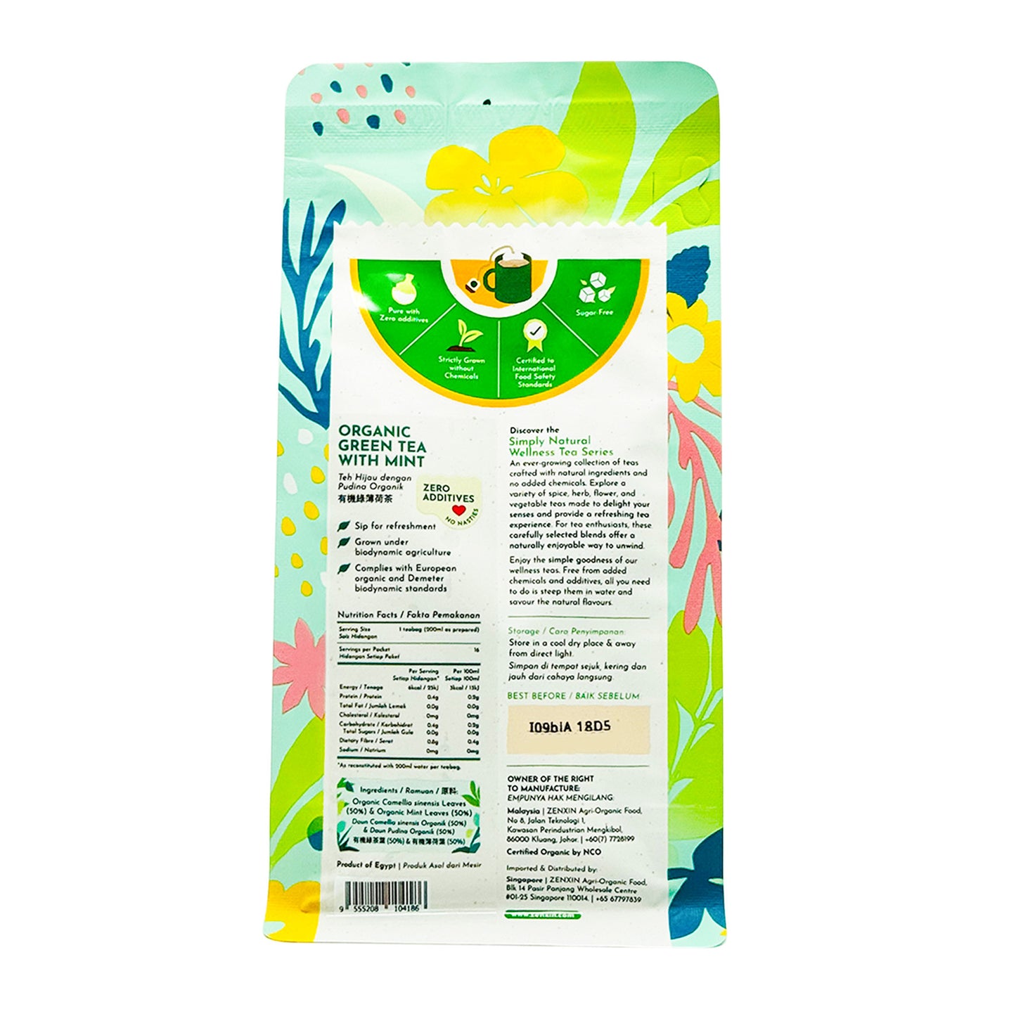 Organic Green Tea With Mint 2gx16s