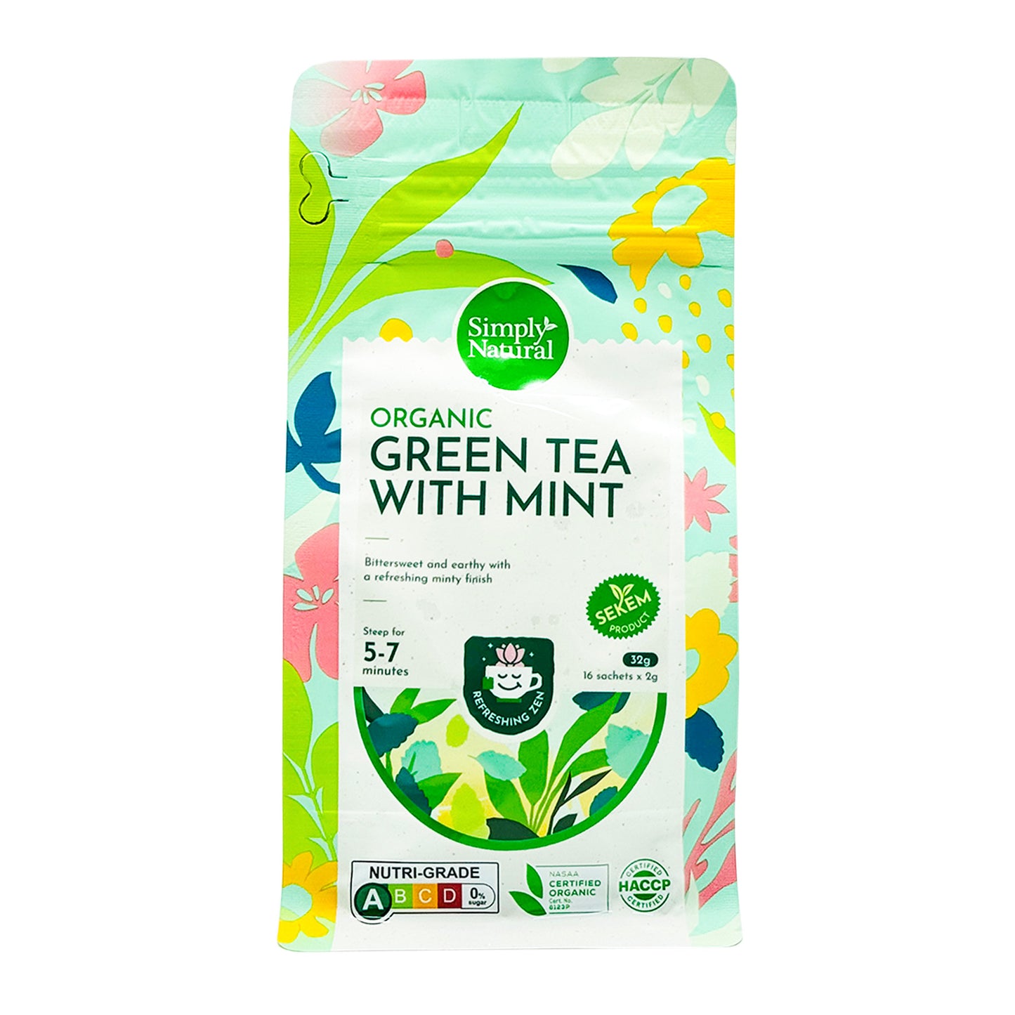 Organic Green Tea With Mint 2gx16s