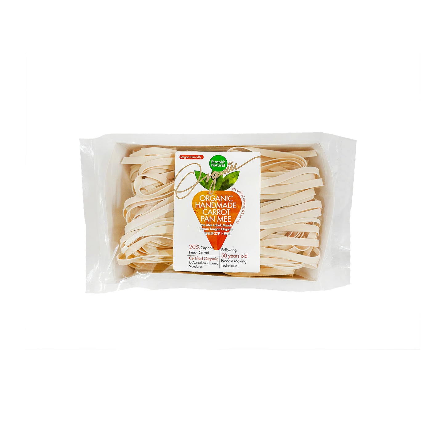 Organic Handmade Carrot Pan Mee 200g