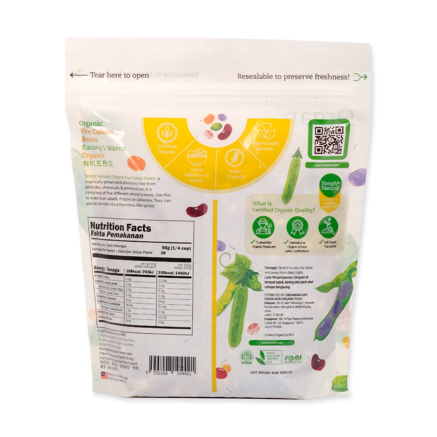 Organic Five Colour Bean 500g