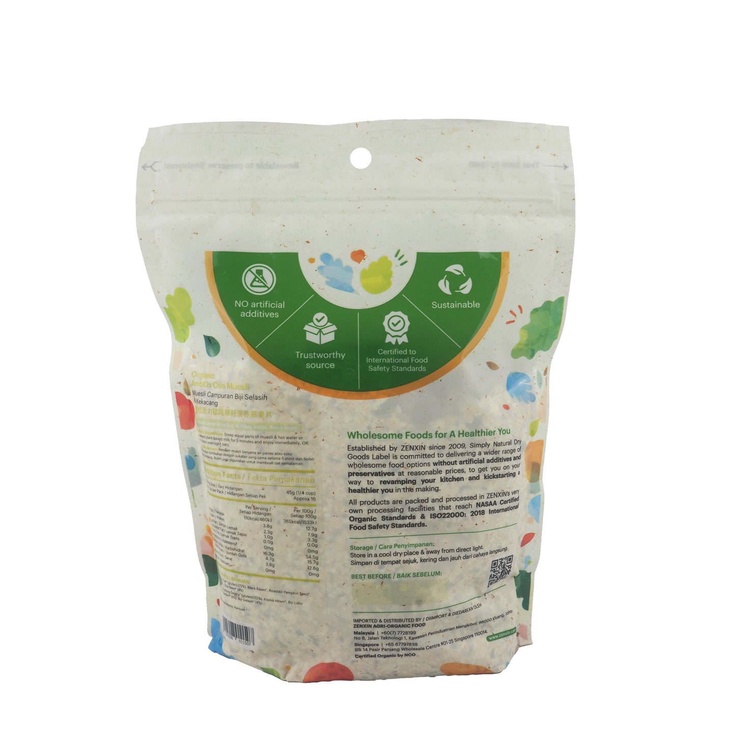 Organic Antiox Chia Muesli Oats 500g