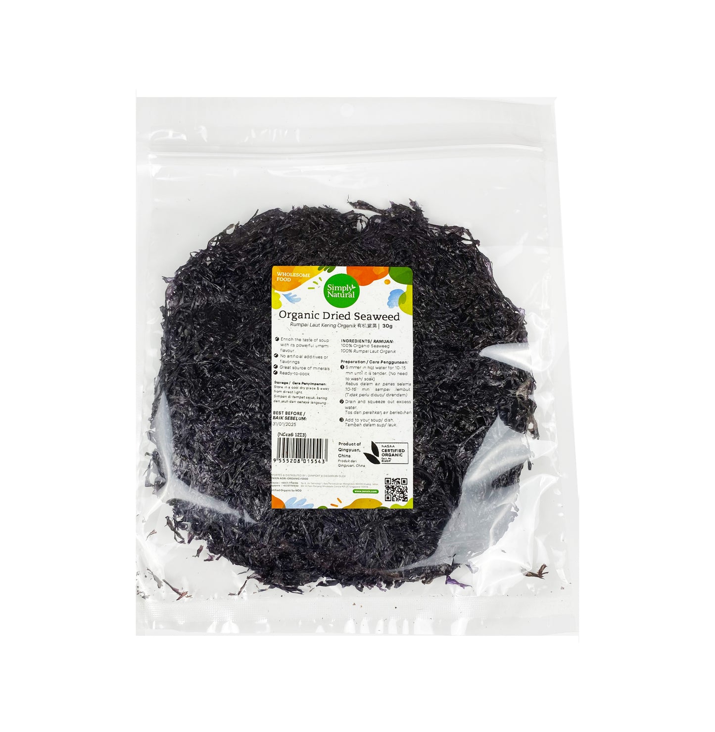 Organic Dried Seaweed 30g