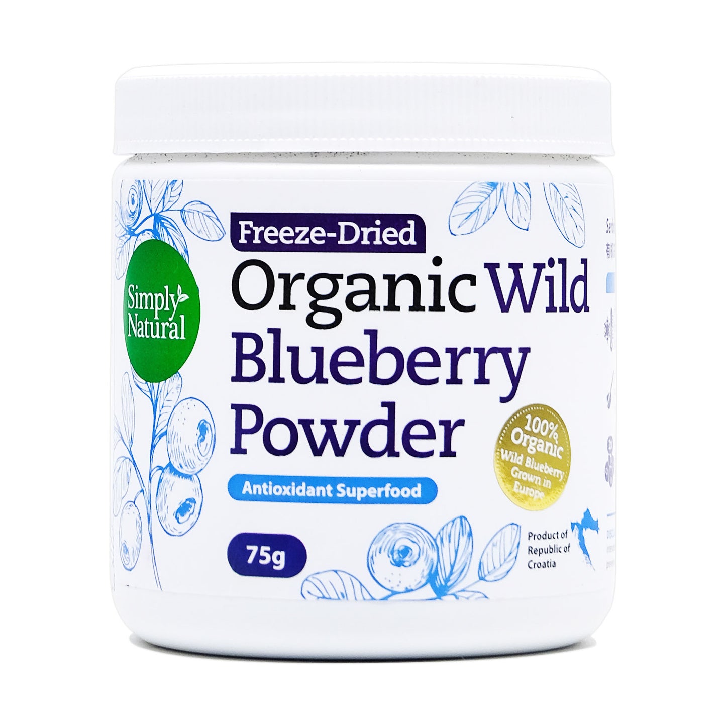 Organic Freeze Dried Wild Blueberry Powder 75g