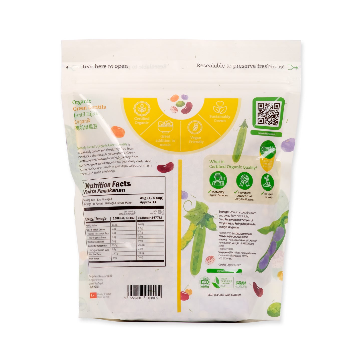 Organic Green Lentil 500g