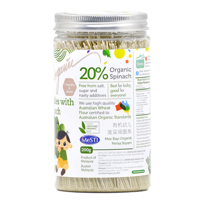 Organic Handmade Spinach Baby Thin Noodle BTL 200g