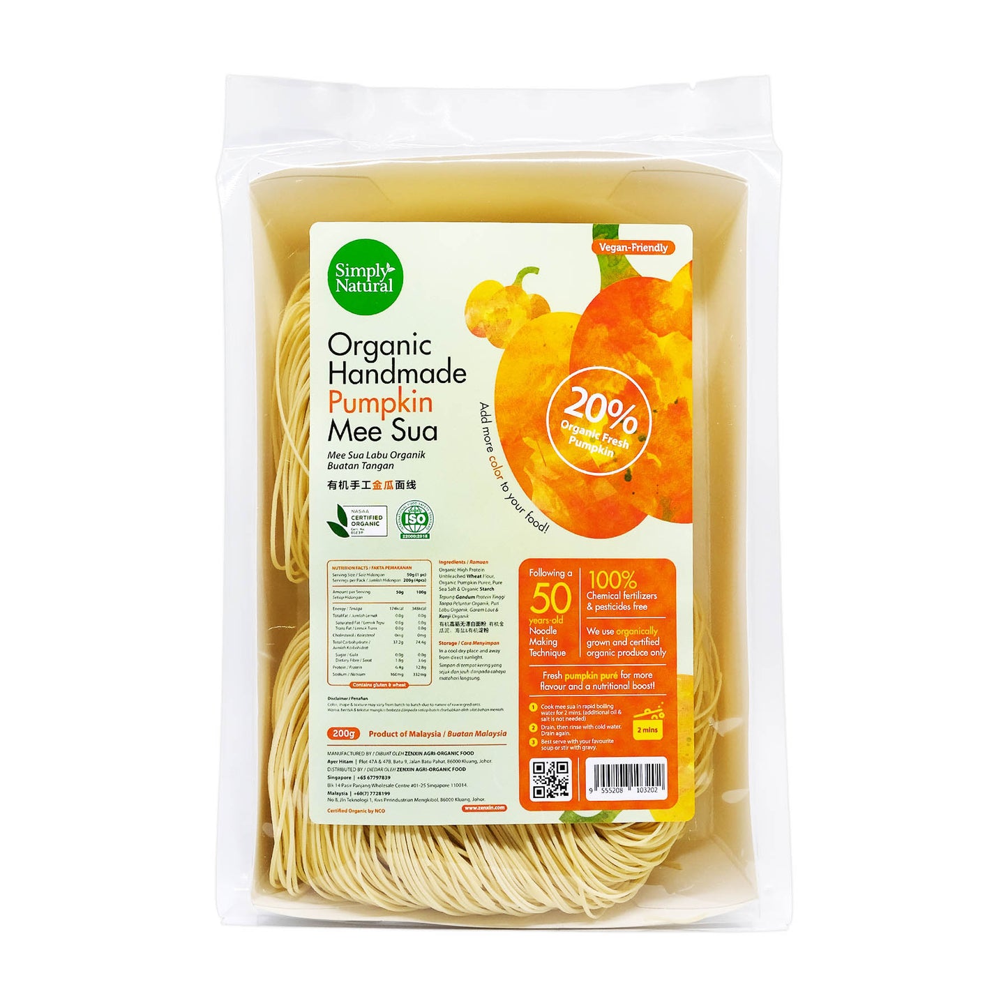 Organic Handmade Pumpkin Mee Sua 200g