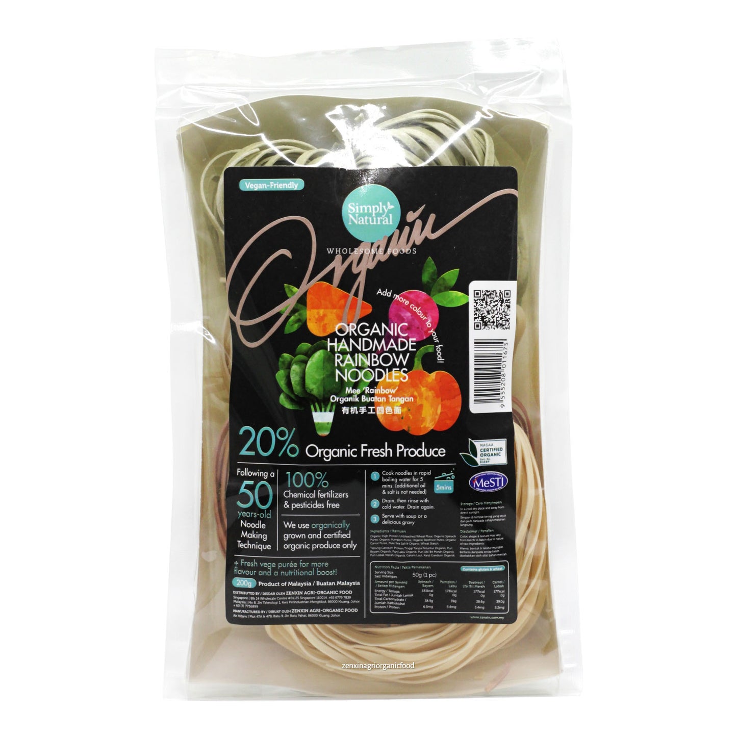 Organic Handmade Rainbow Noodle 200g