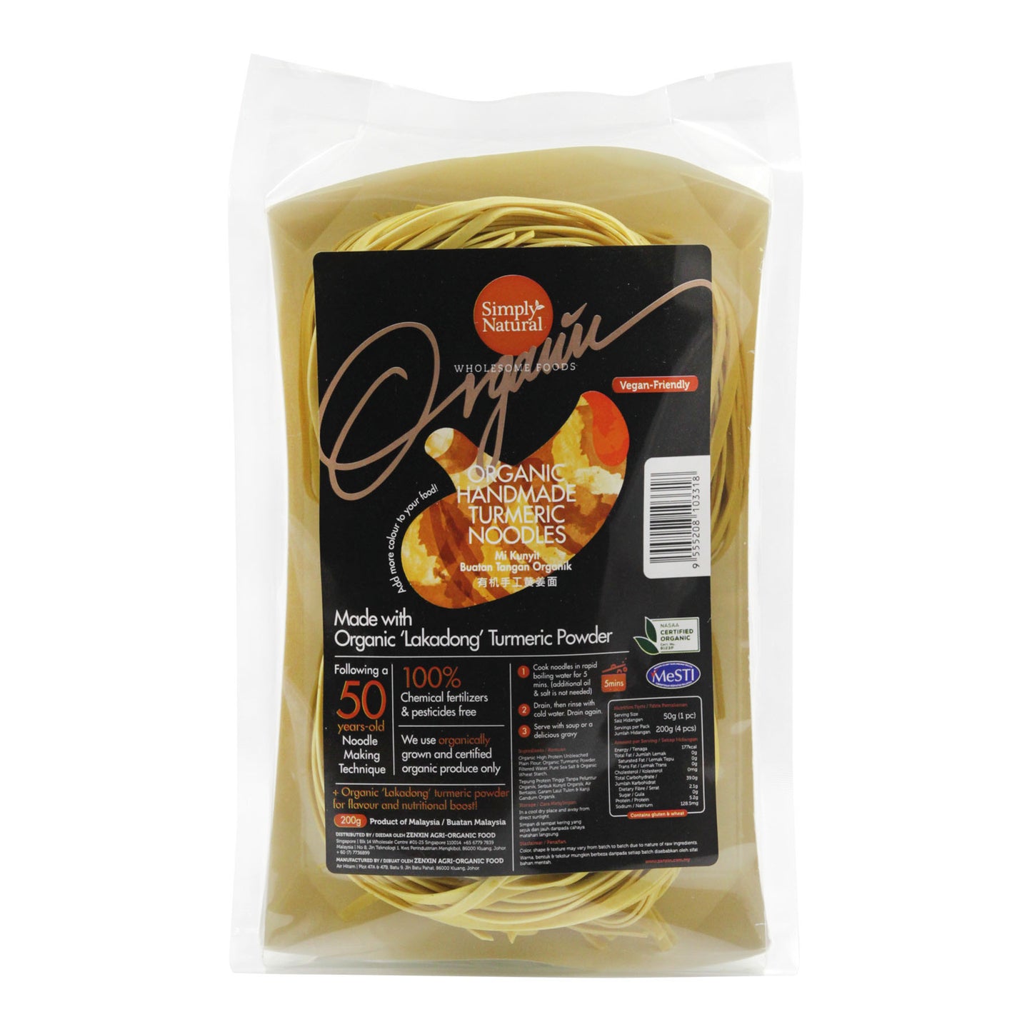 Organic Handmade Turmeric Noodle 200g
