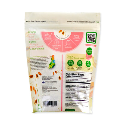 Organic Quick Rolled Oats Finland 500g