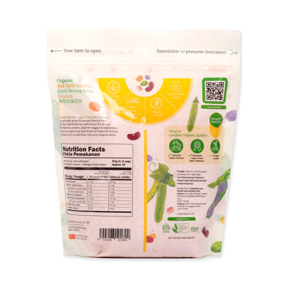 Organic Red Split Lentil 500g