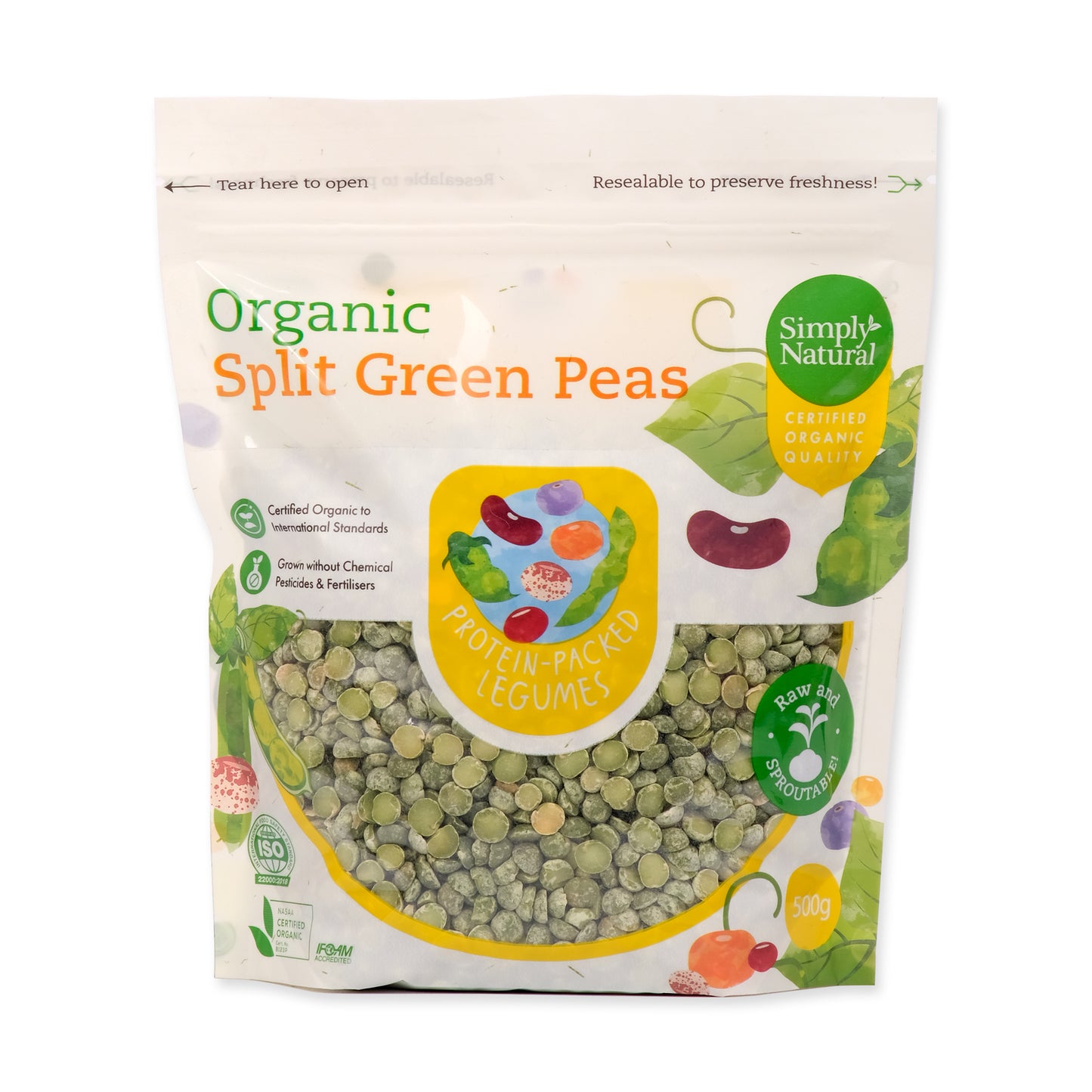 Organic Split Green Peas 500g