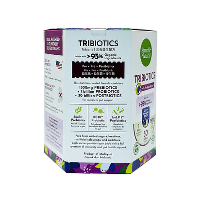 Organic Tribiotics 60g (30x Sachet) 3-in-1 Tribiotics: Pre + Pro + Postbiotics