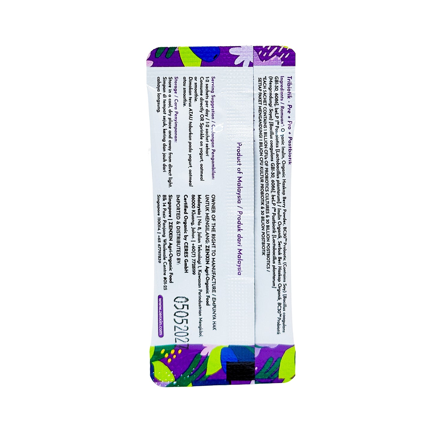 Organic Tribiotics 60g (30x Sachet) 3-in-1 Tribiotics: Pre + Pro + Postbiotics