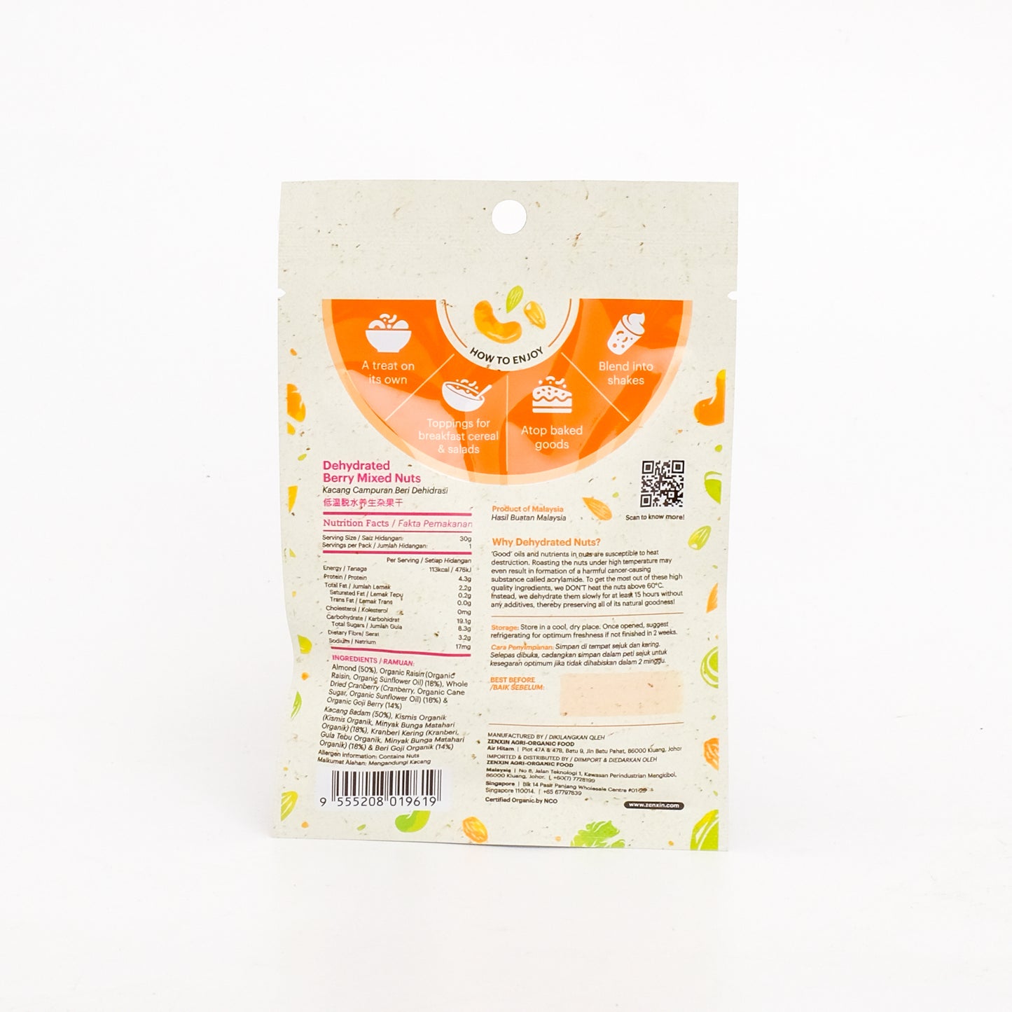 Dehydrated Berry Mixed Nuts 30g Daily Pack